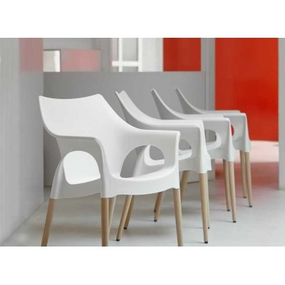 NATURAL OLA - Poltrona impilabile contract in Faggio/tecnopolimero bar ristorante hotel SCAB DESIGN
