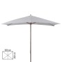 SUN 2 - Ombrellone professionale 3x2 con palo centrale in legno per bar, giardino, spiaggia, mare