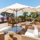 SUN 2 - Ombrellone professionale 3x2 con palo centrale in legno per bar, giardino, spiaggia, mare