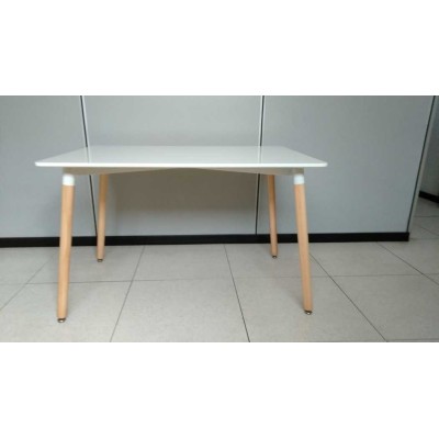 EAMES STYLE - Tavolo base in faggio piano in MDF bianco e nero tondo diam.80,100,120 o 60x60,80x80,120x80cm