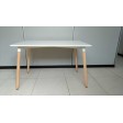 Wood P - Tavolo a 4 gambe in faggio piano in MDF bianco casa albergo ristorante