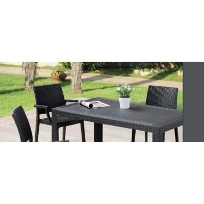 BISTROT -  POLTRONA  IN POLIPROPILENE SIMIL RATTAN IMPILABILE DA ESTERNO PER   HOTEL GRAND SOLEIL