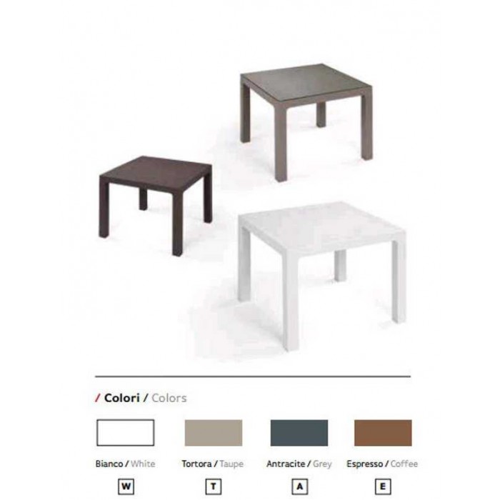 Ares - Tavolo singolo 70x70xH74cm polipropilene da esterno giardino bar ristorante certificato per uso locali