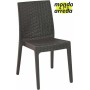 Bistrot - Sedia impilabile polipropilene simil rattan da esterno, bar, ristorante, giardino, piscina, hotel Grand Soleil