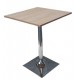 SATURNO Q-Tavolo base quadrata, gamba centrale cromata top legno, bar ristorante
