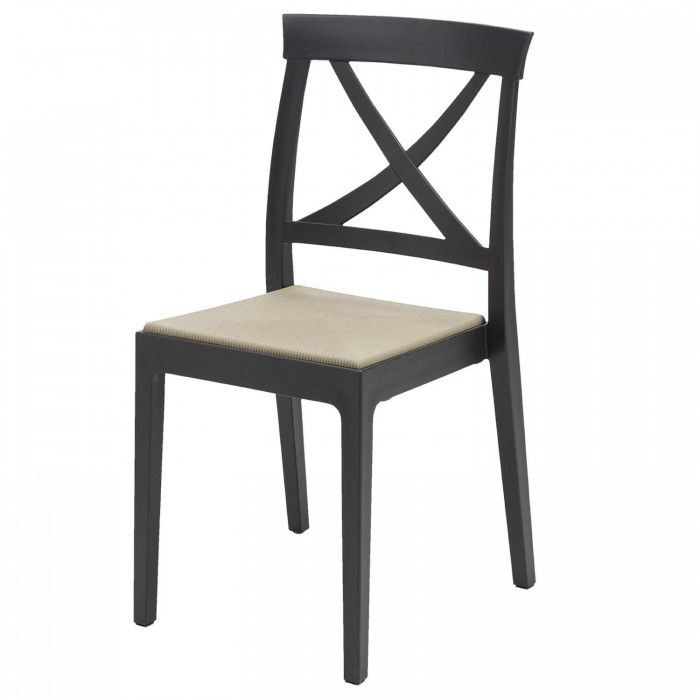 Artemide - Sedia bar polipropilene seduta paglia o finta paglia Impilabile giardino ristorante albergo hotel