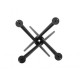 CROSS - base in metallo design 4 gambe incrociate nera per piani tavolo rotondo o quadrato bar, ristorante, albergo