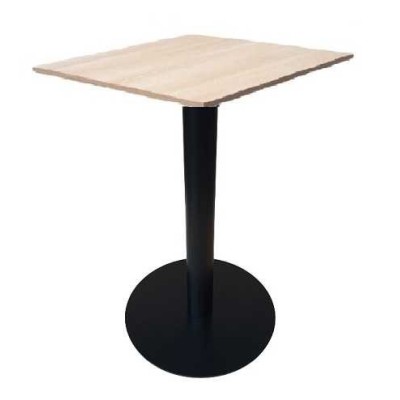 OMEGA - Tavolo con gamba in metallo nero e TOP in legno melamminico