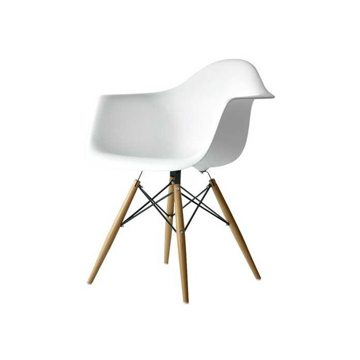 Torre A - Poltrona stile scandinavo in Polipropilene e gambe in legno casa bar albergo