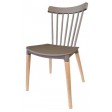 Retro - Sedia  stile scandinavo polipropilene gambe in legno casa catering ristorante albergo