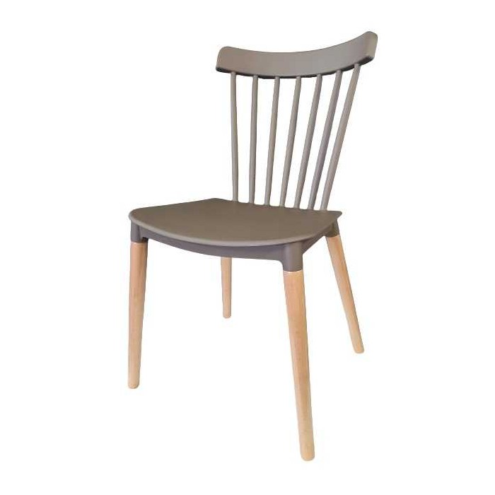 Retro - Sedia  stile scandinavo polipropilene gambe in legno casa catering ristorante albergo