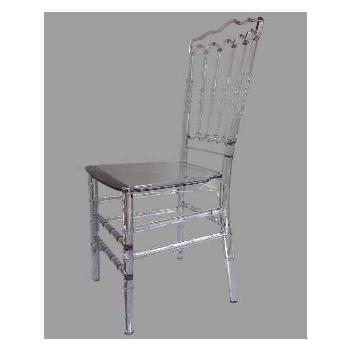 NAPOLEON CRISTAL – Sedia parigina impilabile policarbonato trasparente ristorante catering matrimonio wedding eventi