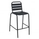 VULCANO - sgabello impilabile in metallo verniciato nero per bar pizzeria ristorante