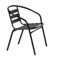 ETNA - sedia poltroncina impilabile in metallo verniciato nero per bar pizzeria ristorante