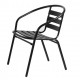 ETNA - sedia poltroncina impilabile in metallo verniciato nero per bar pizzeria ristorante