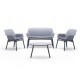LUXOR - LOUNGE SET DESIGN Bica Italy 4 posti salotto polipropilene esterno con divanetto, 2 poltrone, 1 tavolino e cuscini