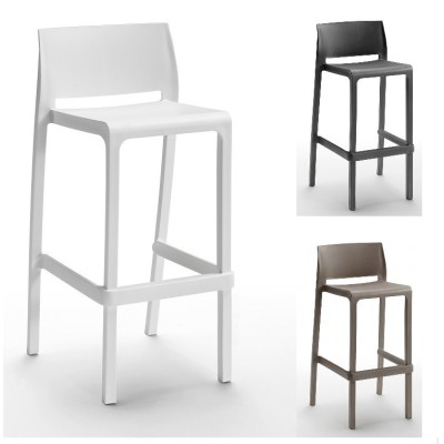 VOLGA STOOL 75 - Sgabello con schienale impilabile polipropilene/fibra di vetro (BICA ITALY) bar ristorante pizzeria