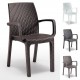 VERONA ARMCHAIR - Poltrona con braccioli rattan impilabile polipropilene (BICA ITALY) bar ristorante pizzeria
