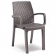 VERONA ARMCHAIR - Poltrona con braccioli rattan impilabile polipropilene (BICA ITALY) bar ristorante pizzeria