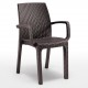 VERONA ARMCHAIR - Poltrona con braccioli rattan impilabile polipropilene (BICA ITALY) bar ristorante pizzeria