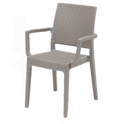 BISTROT -  POLTRONA  IN POLIPROPILENE SIMIL RATTAN IMPILABILE DA ESTERNO PER   HOTEL GRAND SOLEIL
