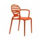 COKKA CHAIR - SEDIA ERGONOMICA IN POLIPROPILENE IMPILABILE DA ESTERNO PER BAR, RISTORANTE, PISCINA, HOTEL SCAB DESIGN