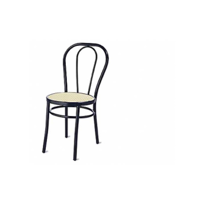 Vienna N - Sedia thonet non impilabile metallo, finta paglia, plastica, similpelle, bar, ristorante, hotel