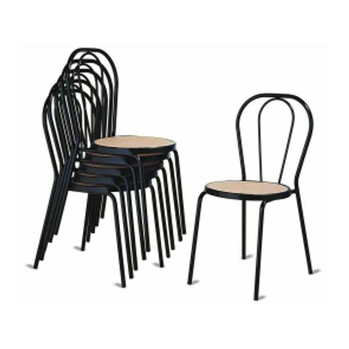 Vienna I - Sedia thonet impilabile metallo, finta paglia, plastica, similpelle, bar, ristorante, hotel