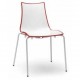 ZEBRA BICOLORE - Sedia contract Impilabile in Policarbonato e acciaio cromato da esterno ed interno SCAB DESIGN