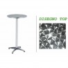 R60 A/H110 - Tavolo alto alluminio bar diam.60 gamba centr. bar ristorante albergo