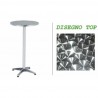 R60 - AP/h110 - Tavolo alto alluminio diam.60cm top pieghevole gamba cent. bar ristorante albergo