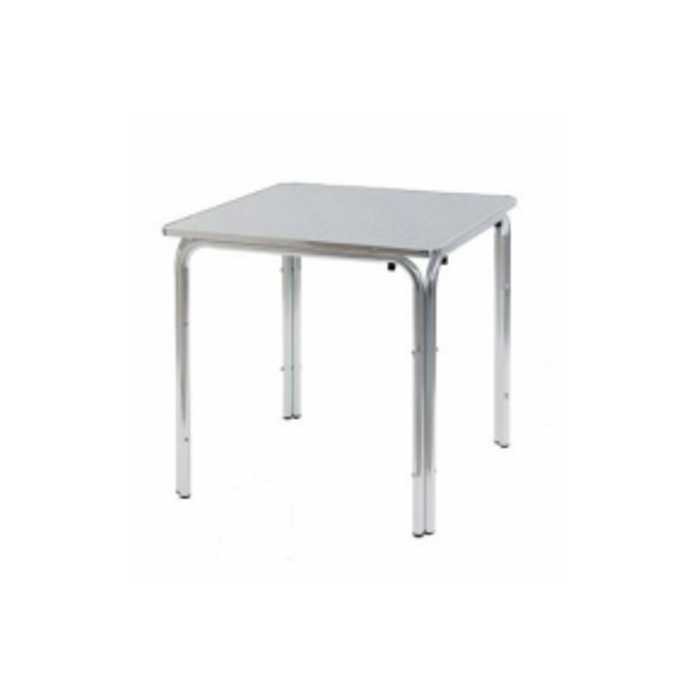 Q70-4G - TAVOLO IN ALLUMINIO QUADRATO 70x70cm A QUATTRO GAMBE PER BAR, RISTORANTE, PISCINA, HOTEL, ALBERGO