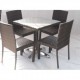 SIVIGLIA - TAVOLO 60X60 e 70x70 CON BASE E STRUTTURA IN ALLUMINIO INTRECCIATA IN SIMIL RATTAN